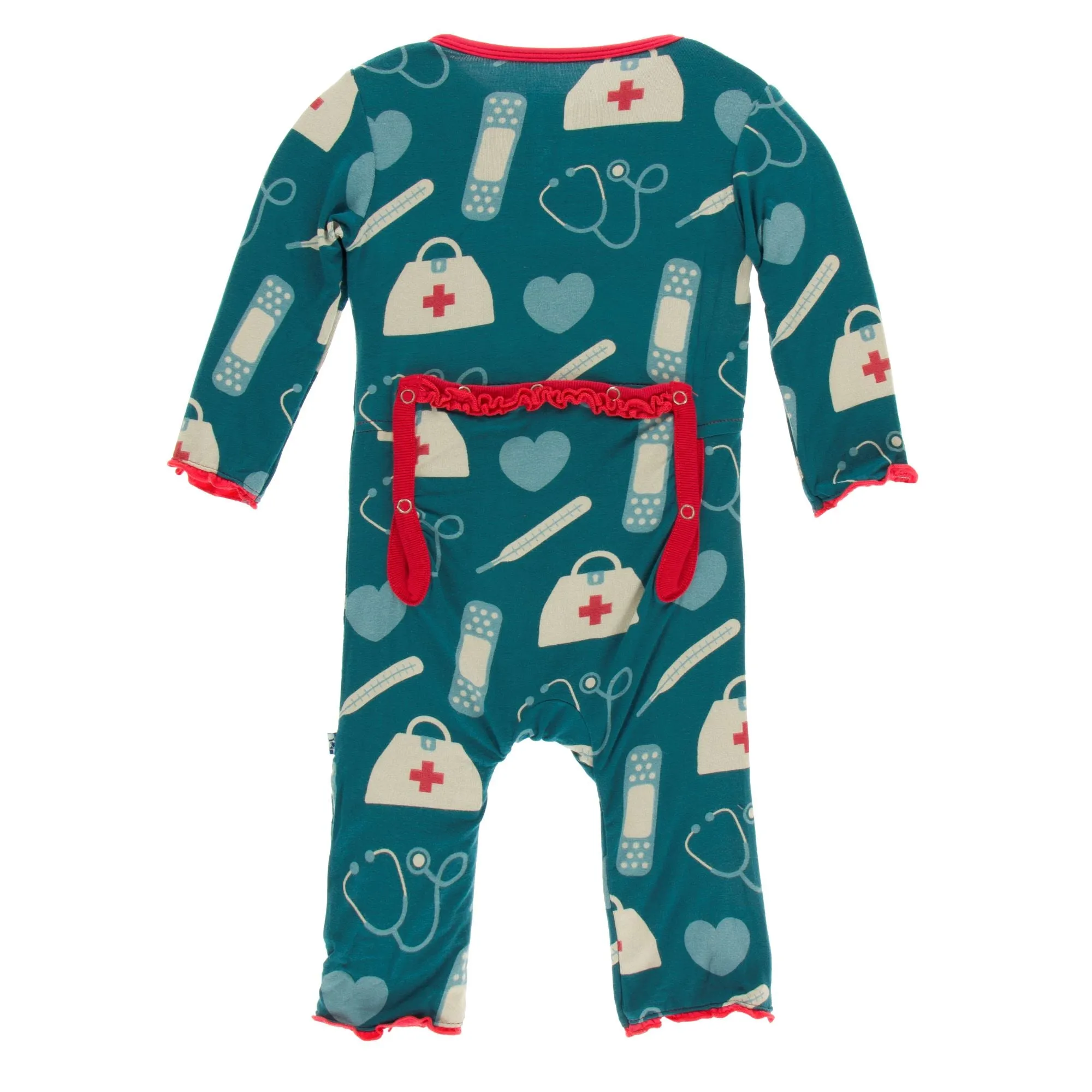 KicKee Pants Oasis Medicine Muffin Ruffle Coverall with Zipper