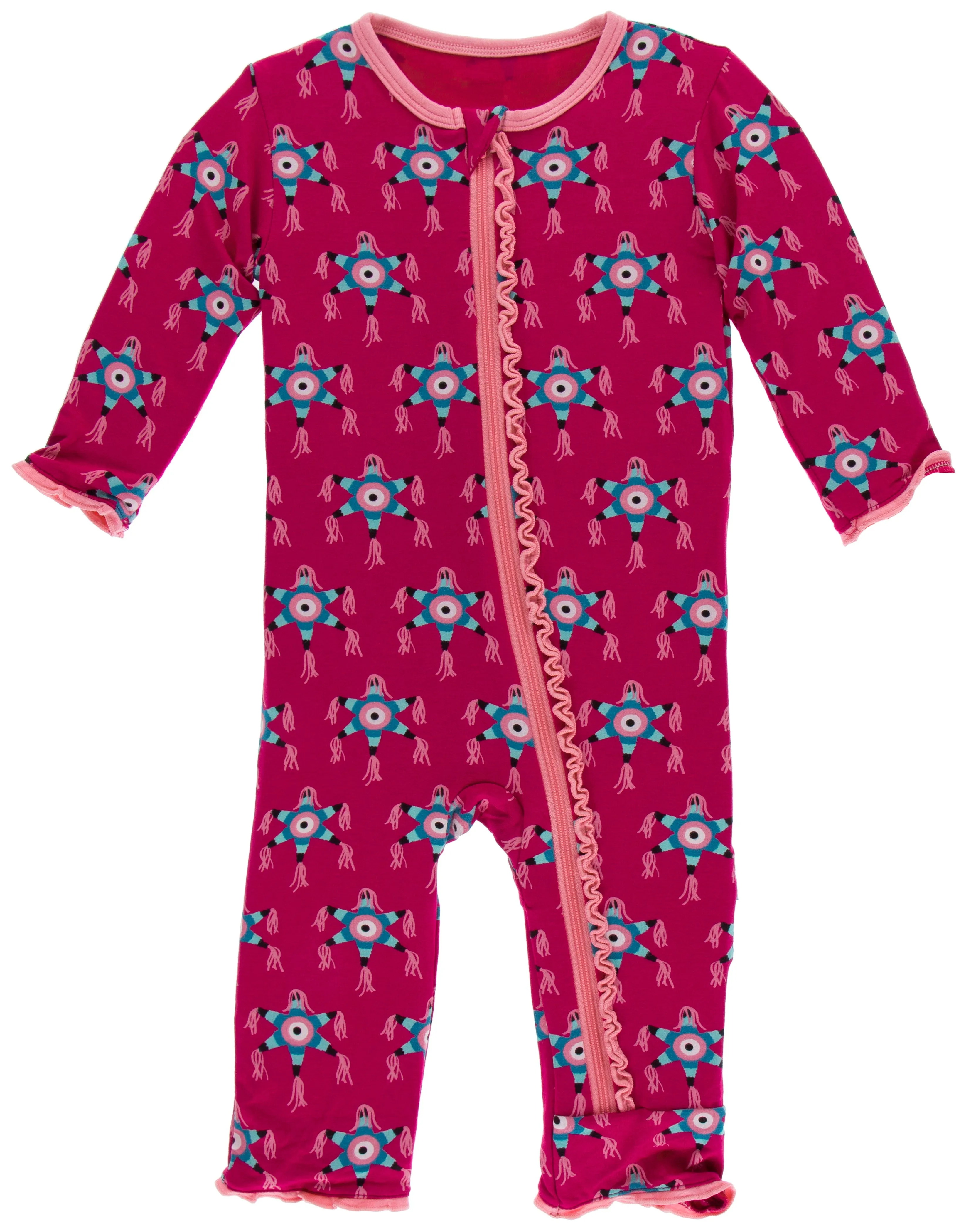 KicKee Pants Rhododendron Pinata Muffin Ruffle Coverall with Zipper
