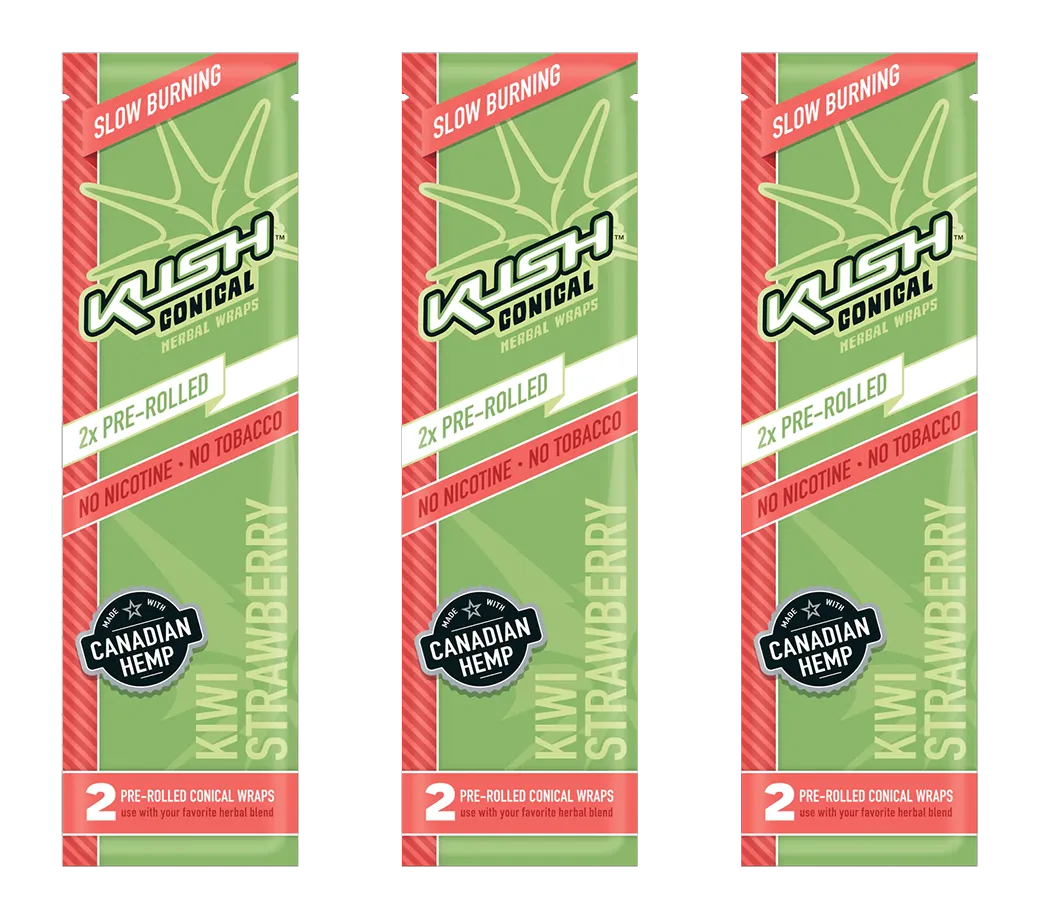 Kush Conical Pre-Rolled Wraps Kiwi Strawberry