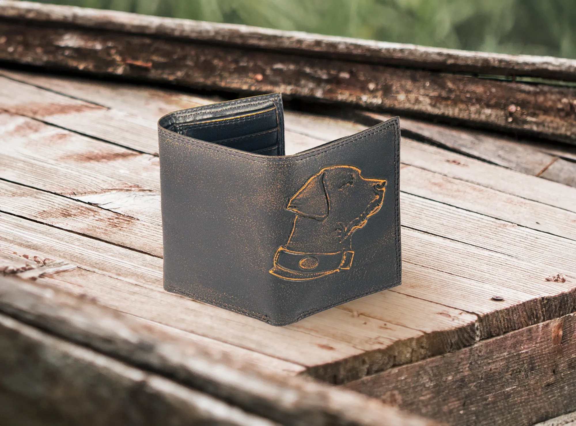Lab Burnished Leather Trifold Wallet
