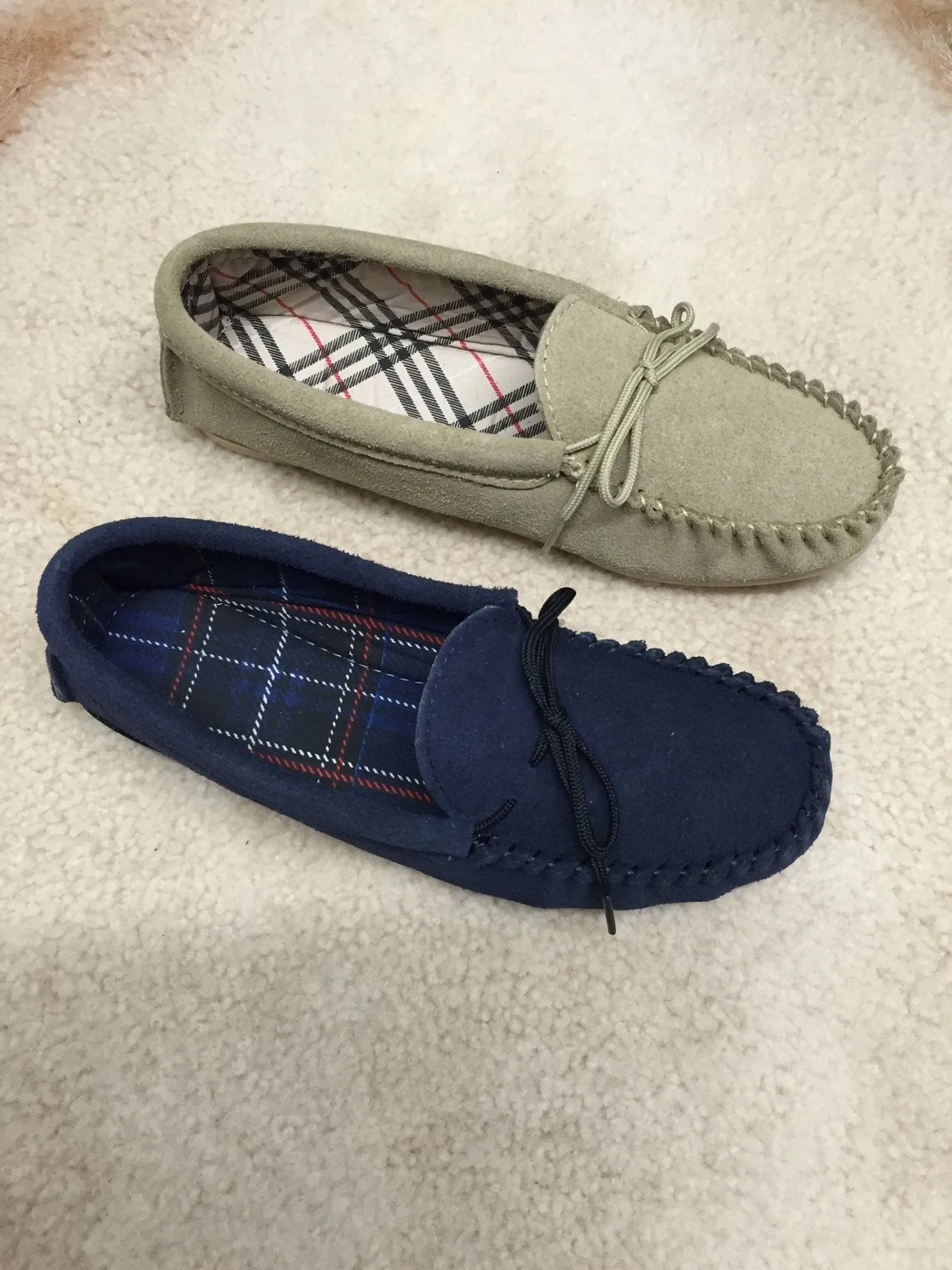 Ladies Suede Moccasin with Fabric Lining and Hard Sole | Jasmine