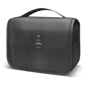 Lcsmaokin Large Capacity Travel Toiletry Bag with Hanging Hook for Men and Women Waterproof Travel Bathroom Storage Bag for Brushes Set,Mens Bathroom Bag Accessories-Black