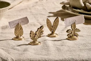 Leaf Brass Place Card Holders (Set of 4)