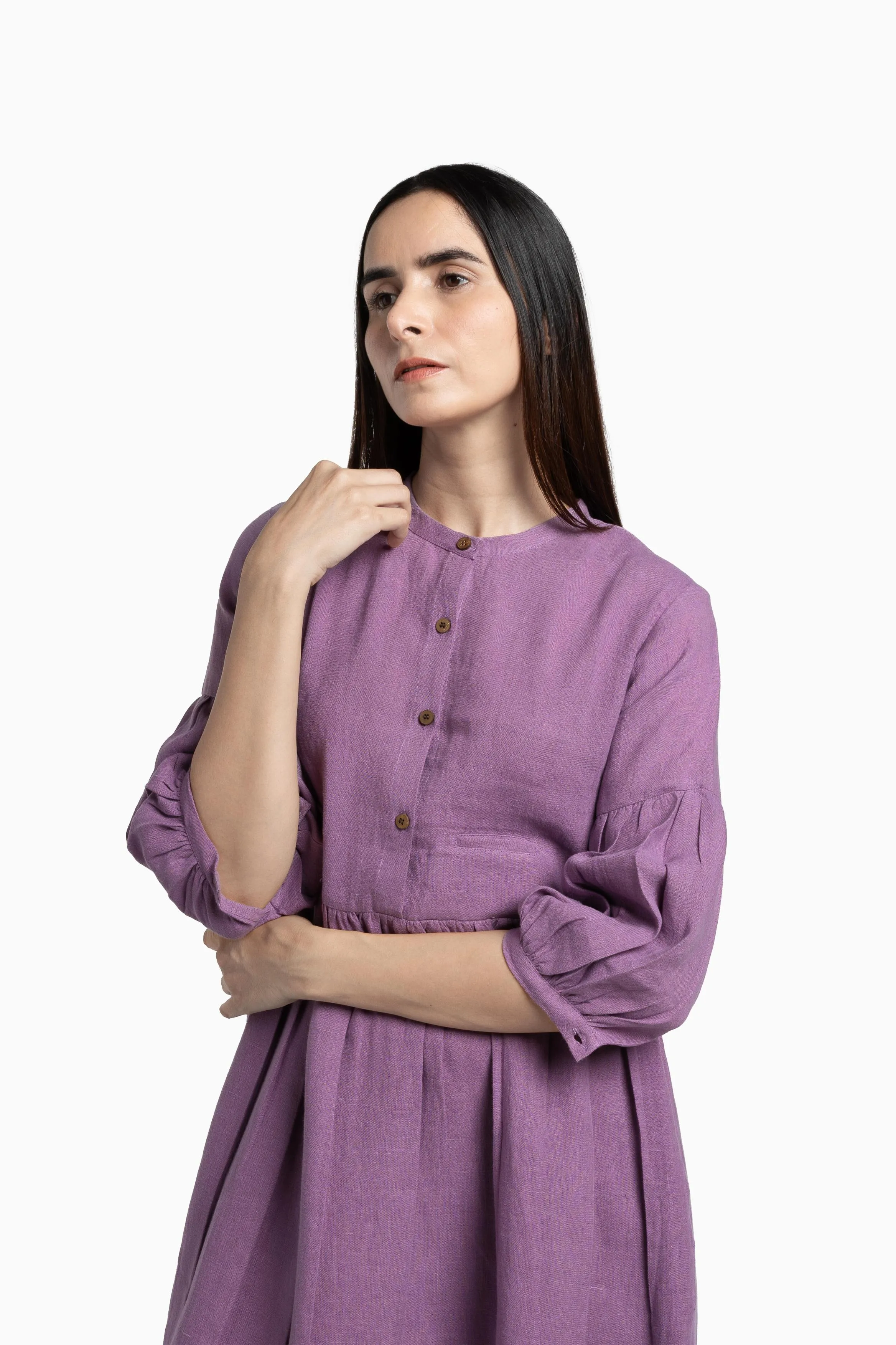 Linen Eleanor Dress-Petal Pink