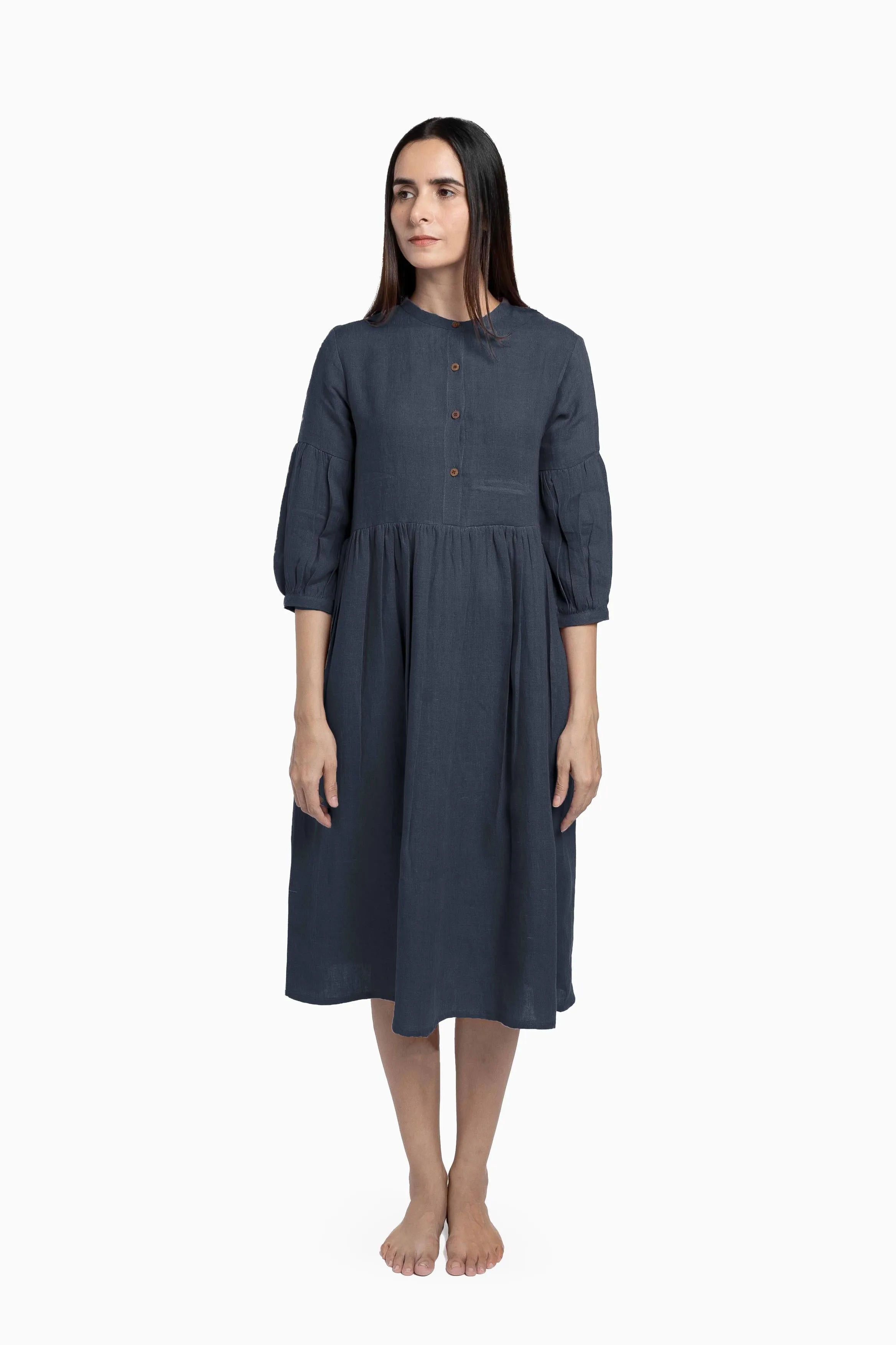 Linen Eleanor Dress-Petal Pink