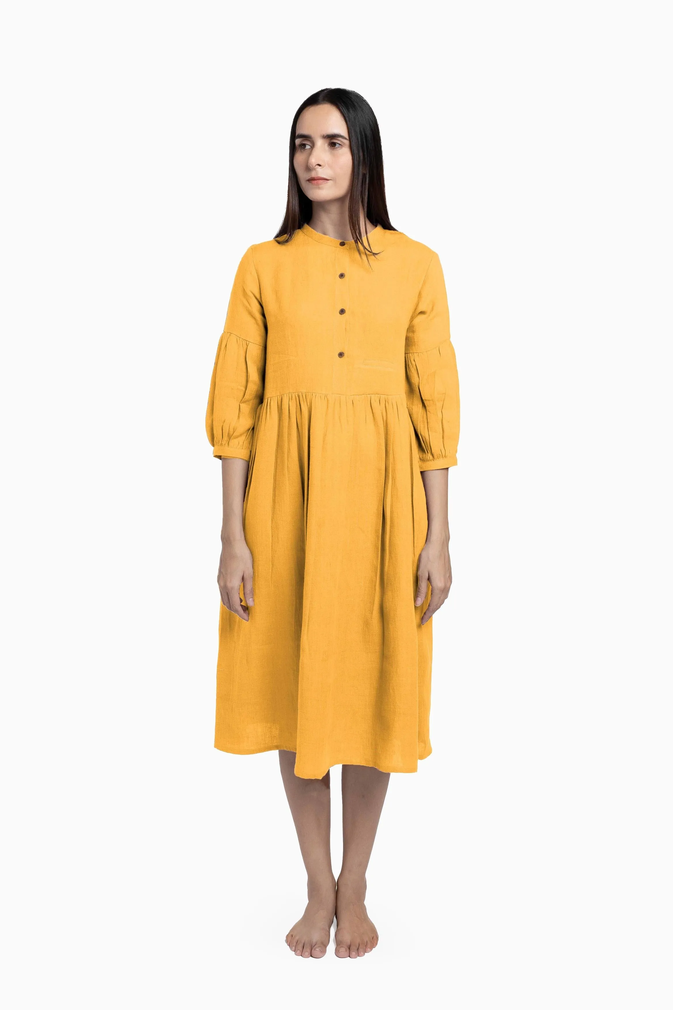 Linen Eleanor Dress-Petal Pink