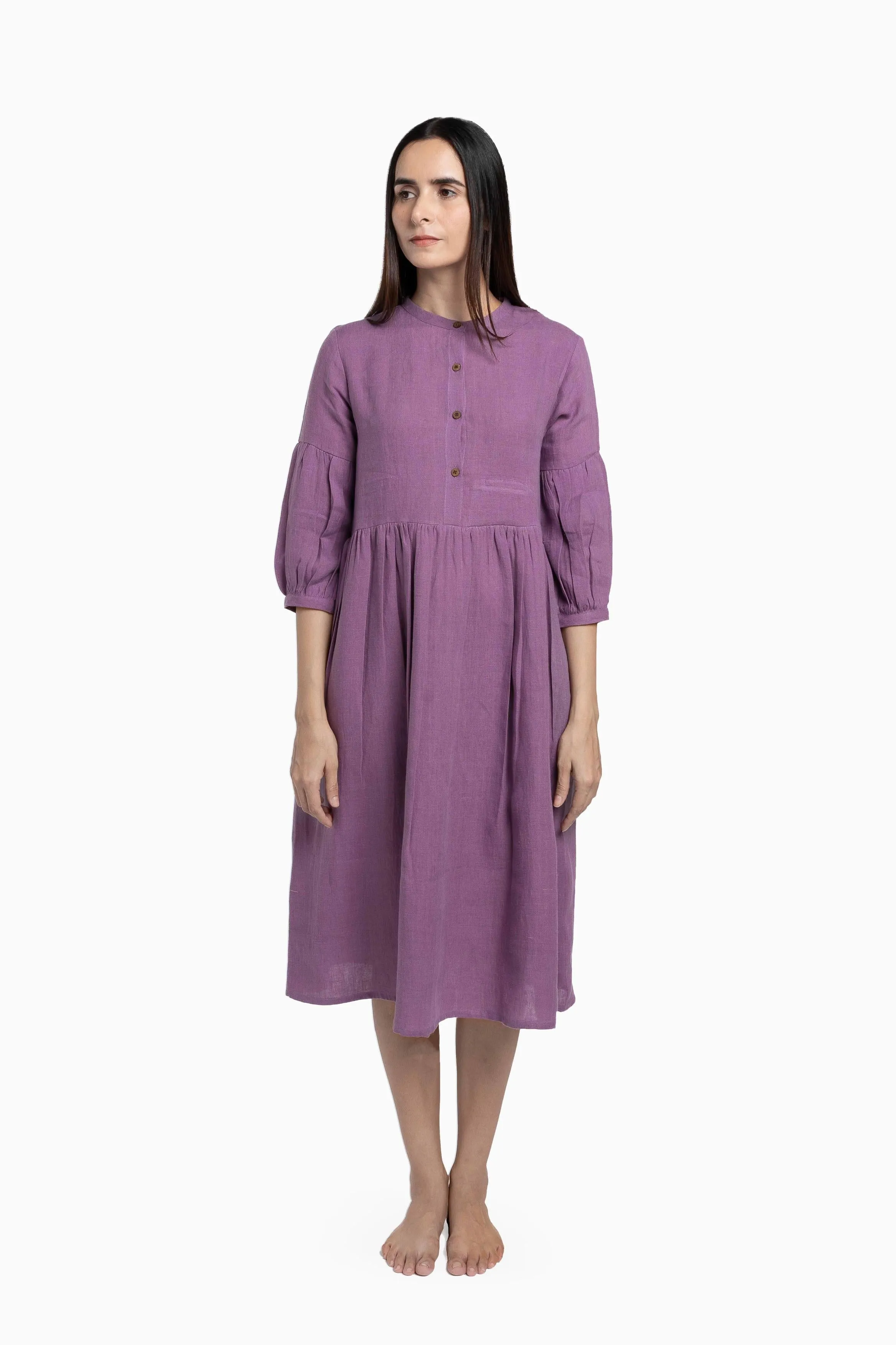 Linen Eleanor Dress-Petal Pink