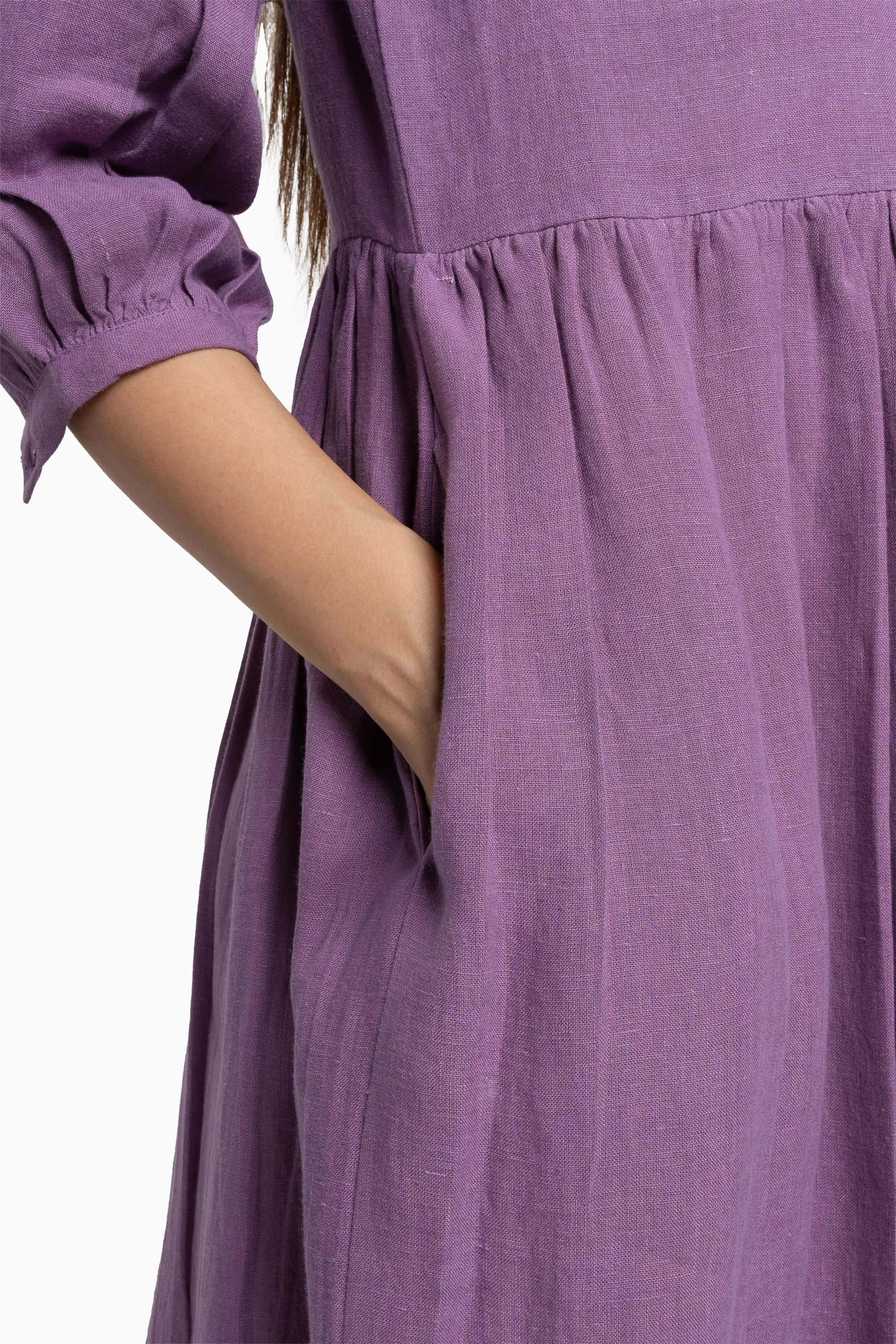 Linen Eleanor Dress-Petal Pink