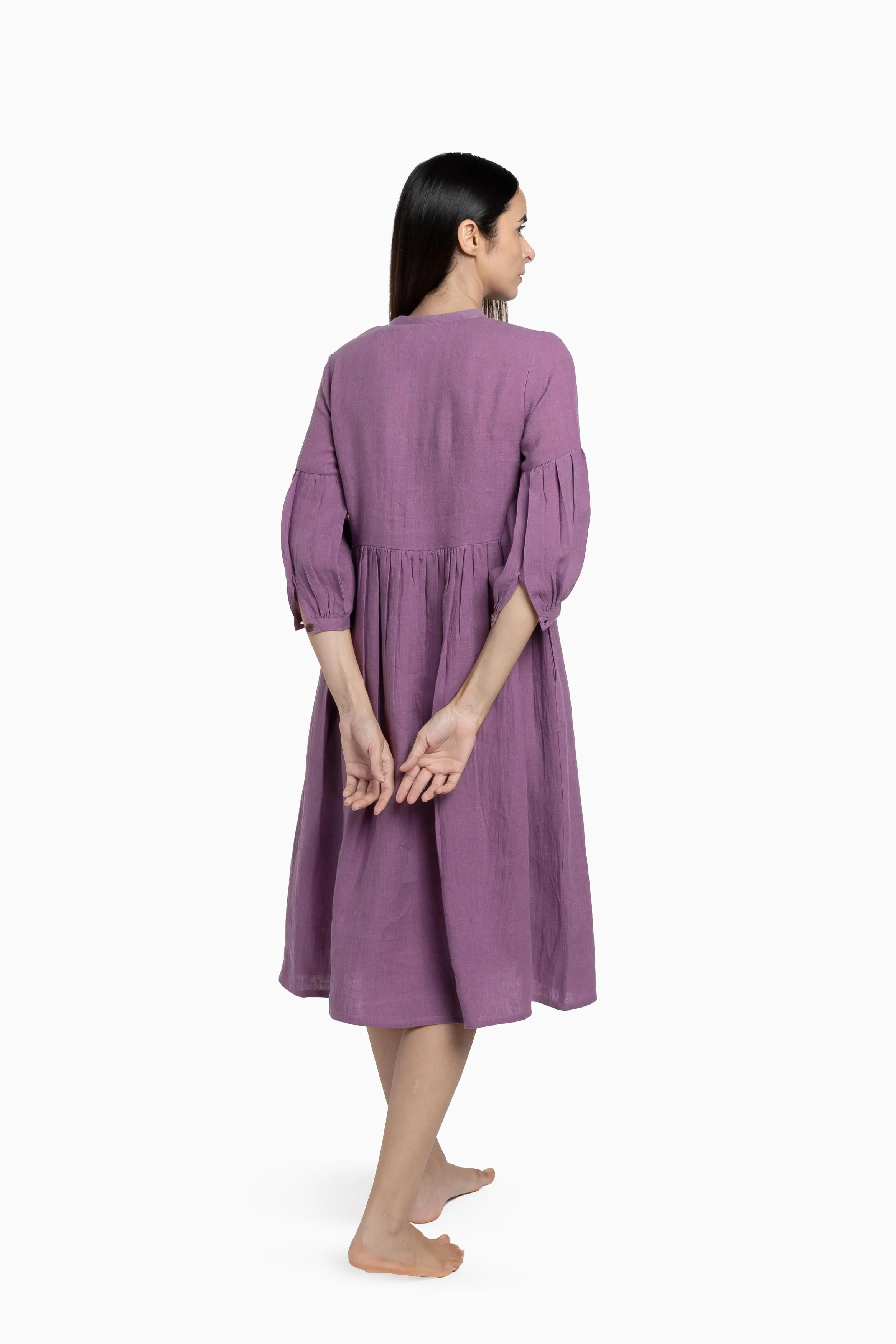 Linen Eleanor Dress-Petal Pink