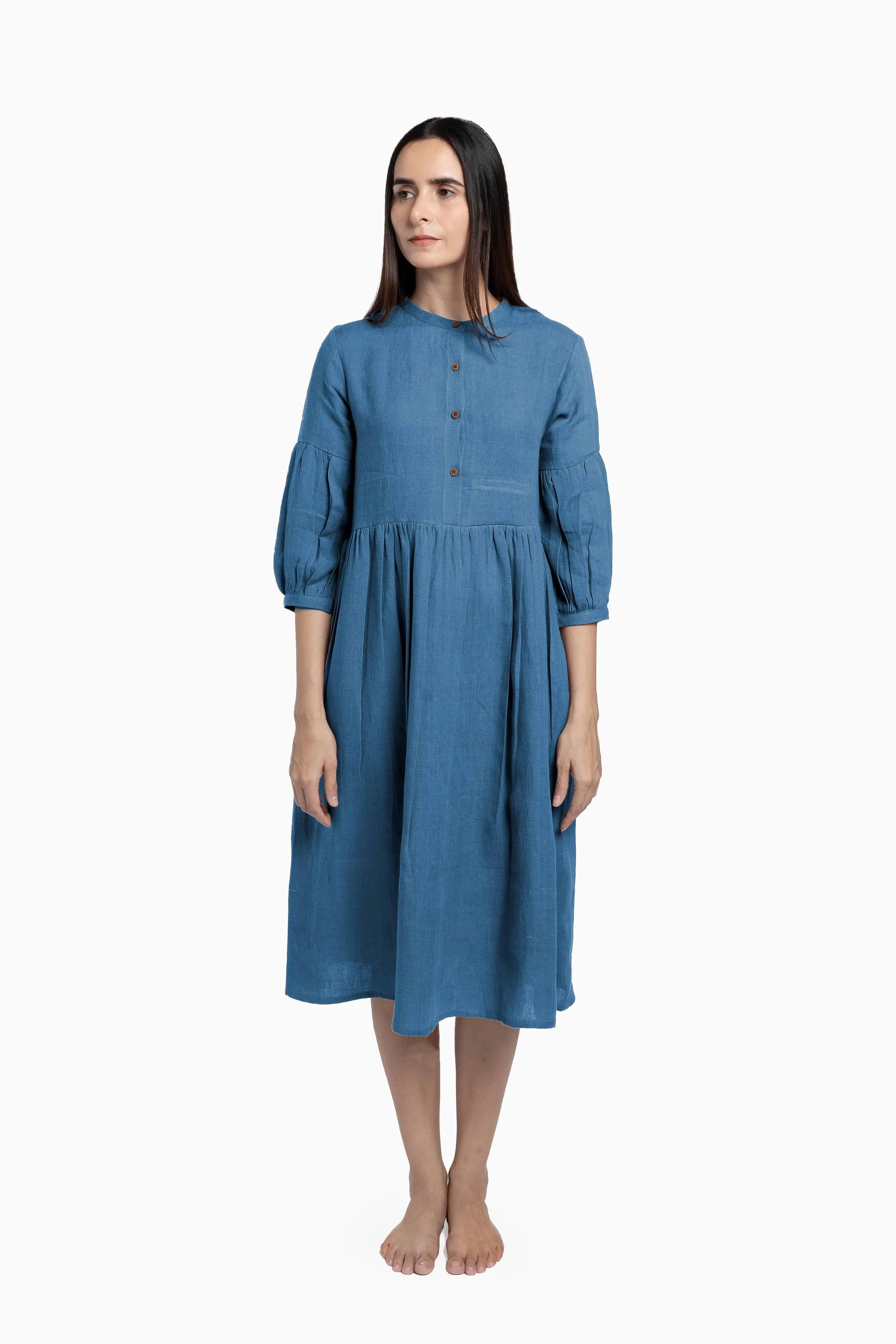Linen Eleanor Dress-Petal Pink