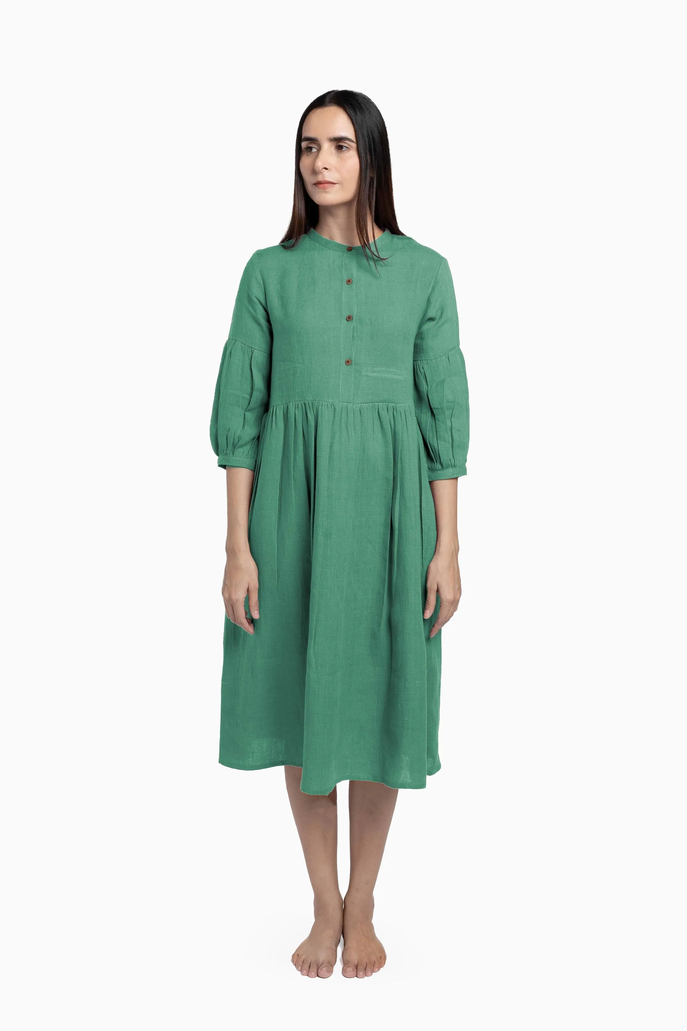 Linen Eleanor Dress-Petal Pink