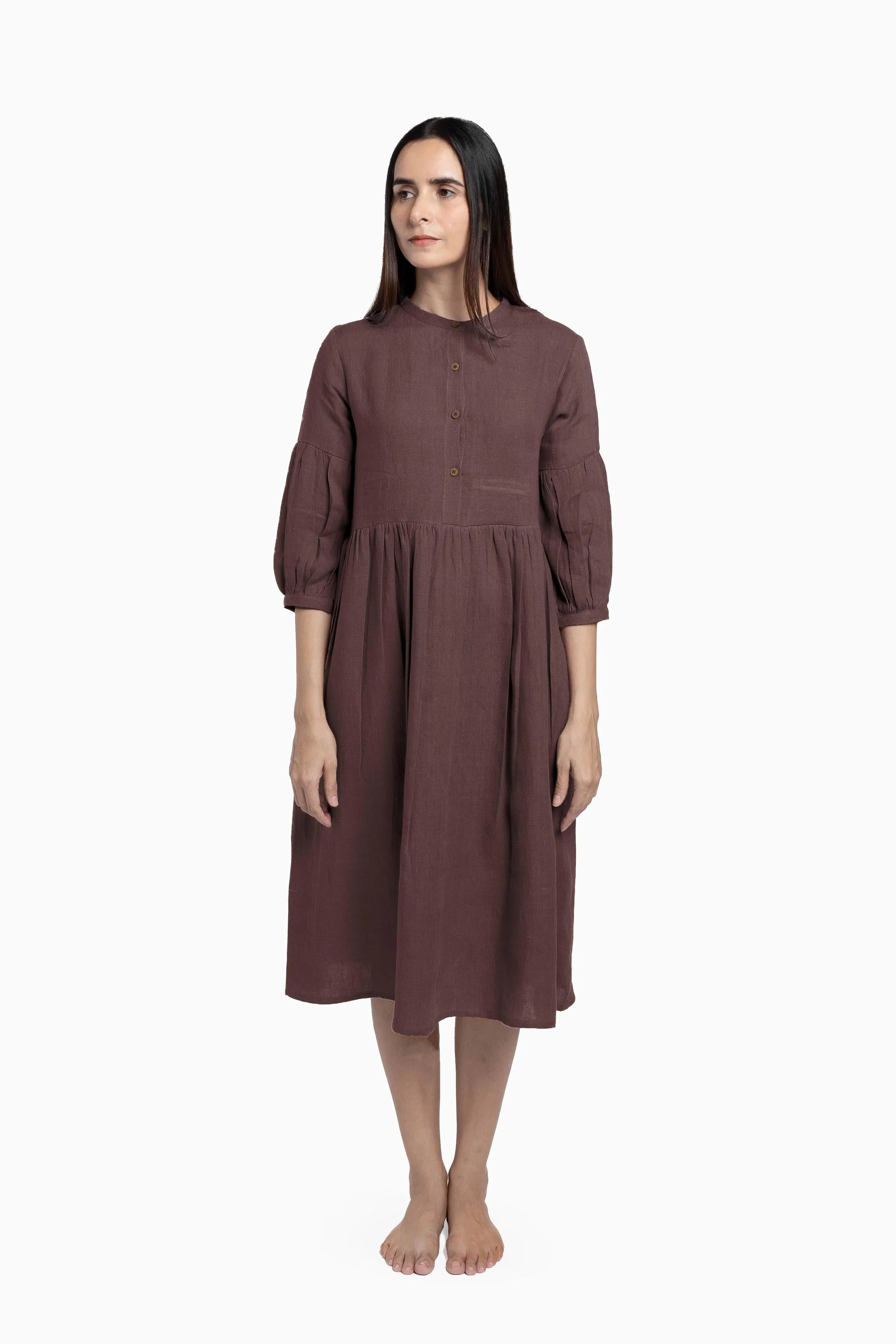 Linen Eleanor Dress-Petal Pink