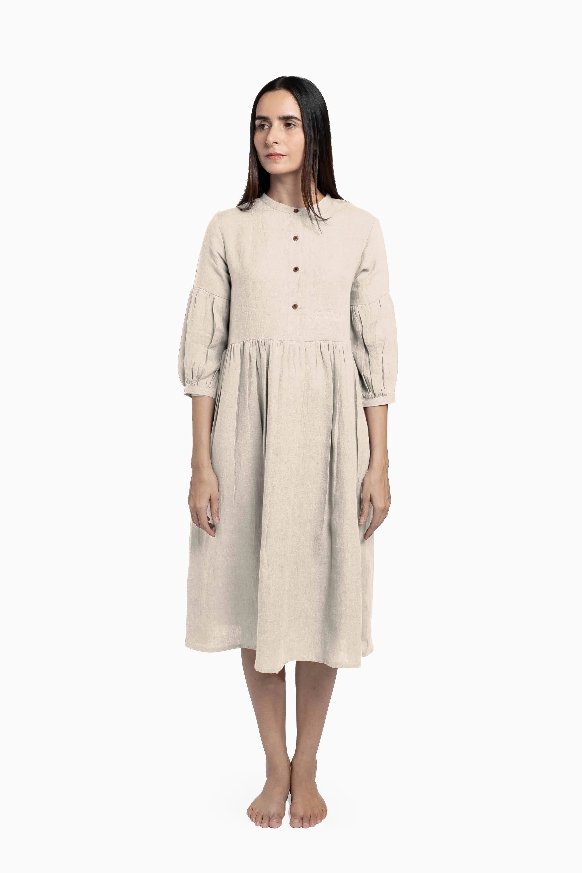 Linen Eleanor Dress-Petal Pink