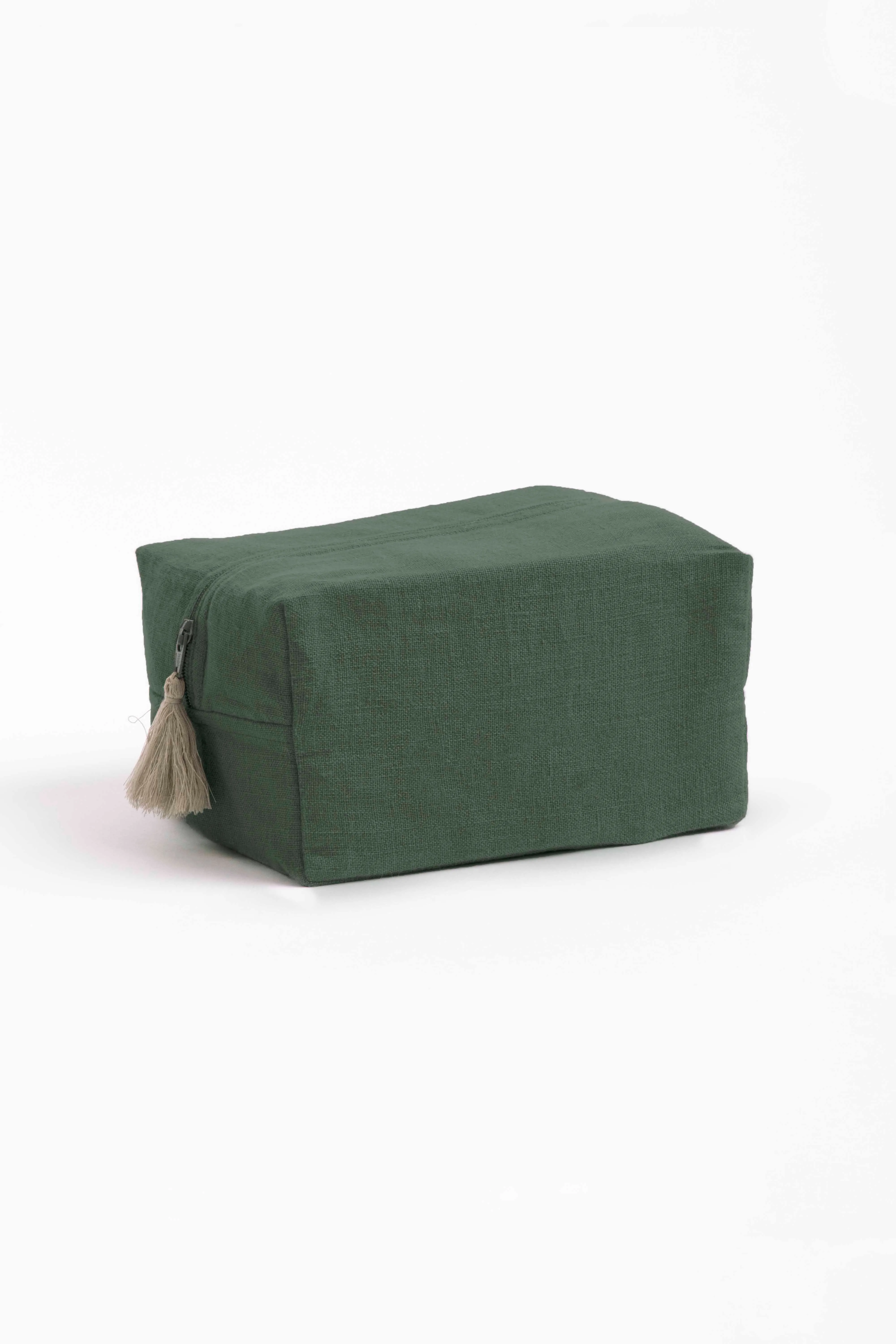 Linen Pouch-Bottle Green
