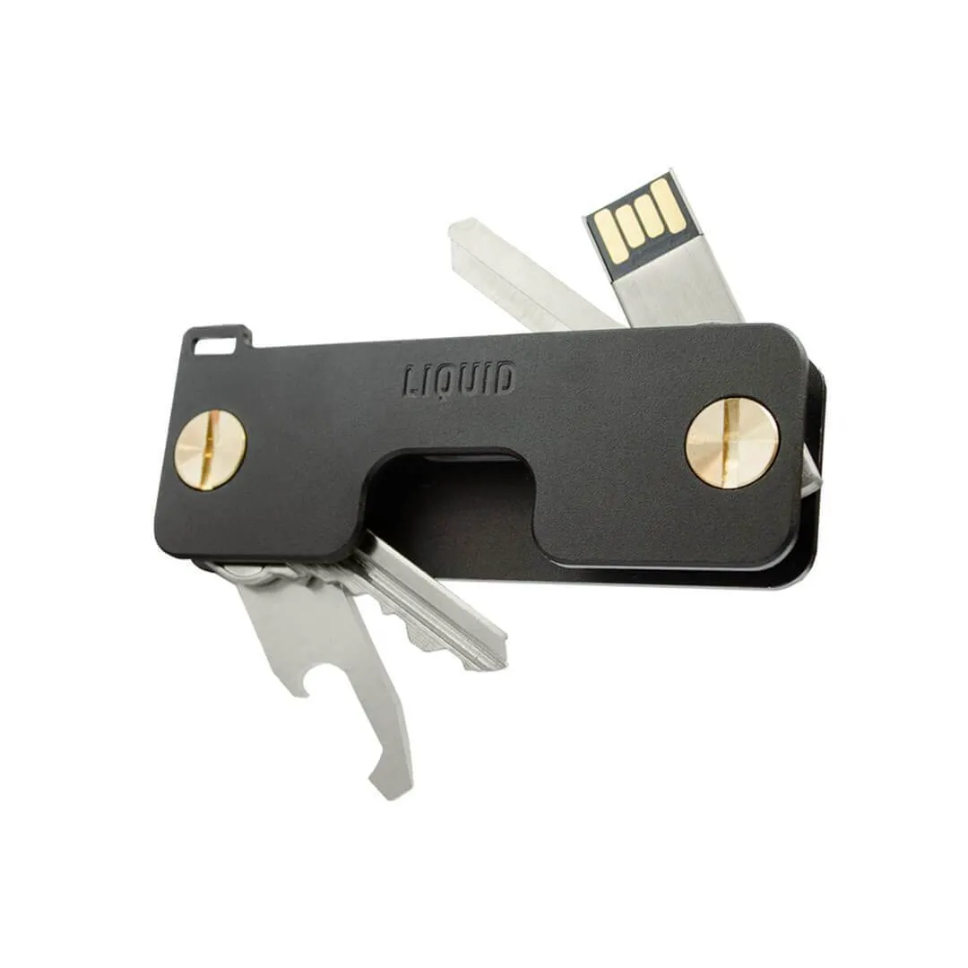 Liquid KeyCaddy Matte Black (Brass Screws) Key Organizer