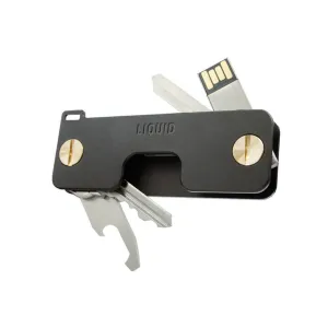 Liquid KeyCaddy Matte Black (Brass Screws) Key Organizer