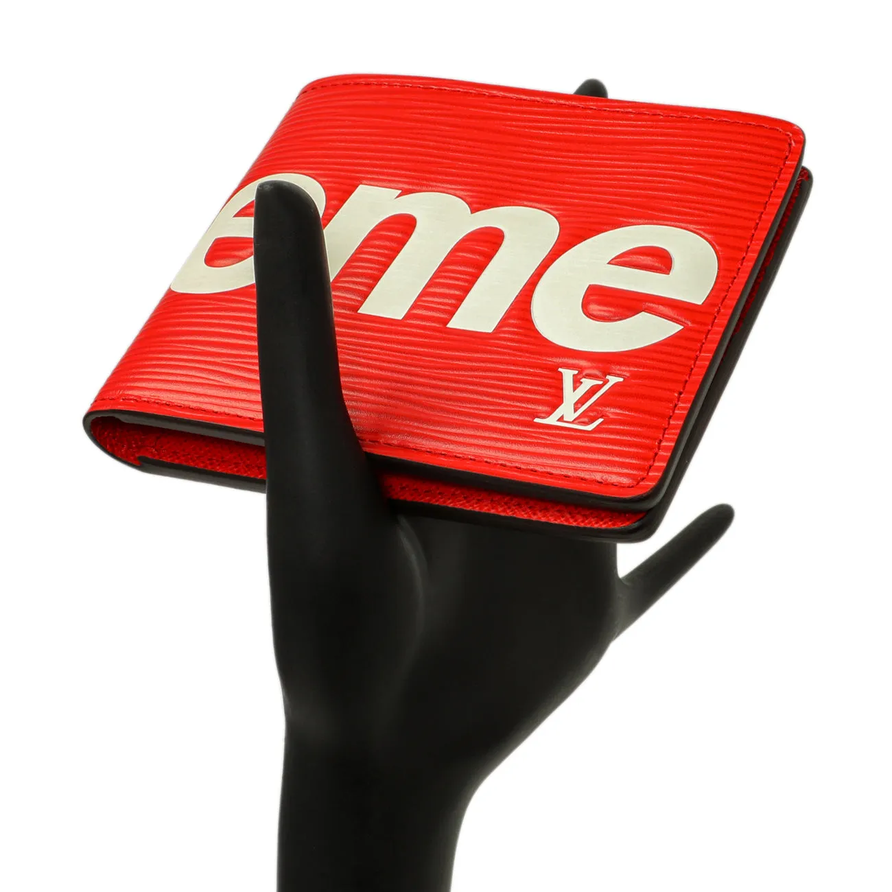 Louis Vuitton X SUPREME Red Epi Slender Wallet