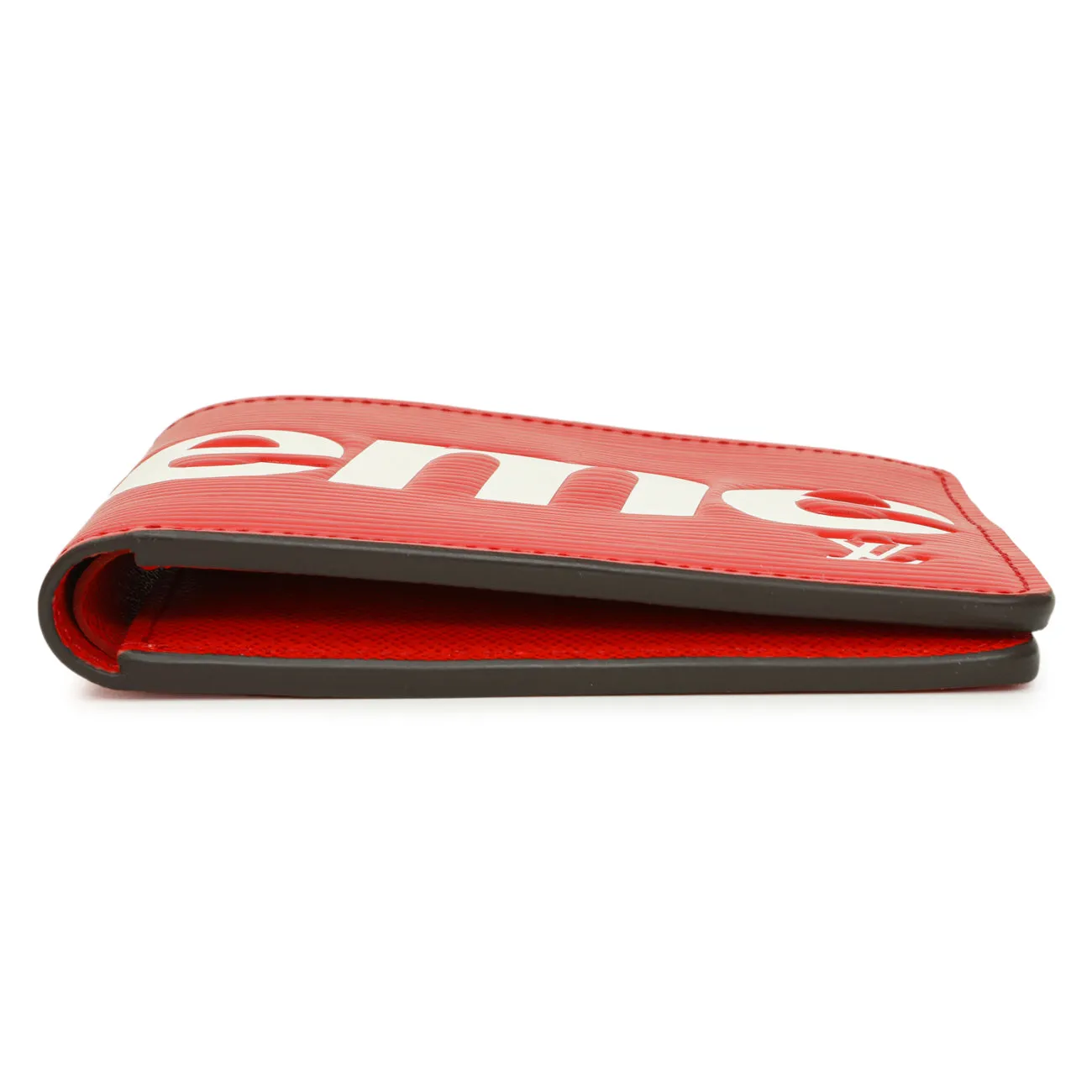 Louis Vuitton X SUPREME Red Epi Slender Wallet