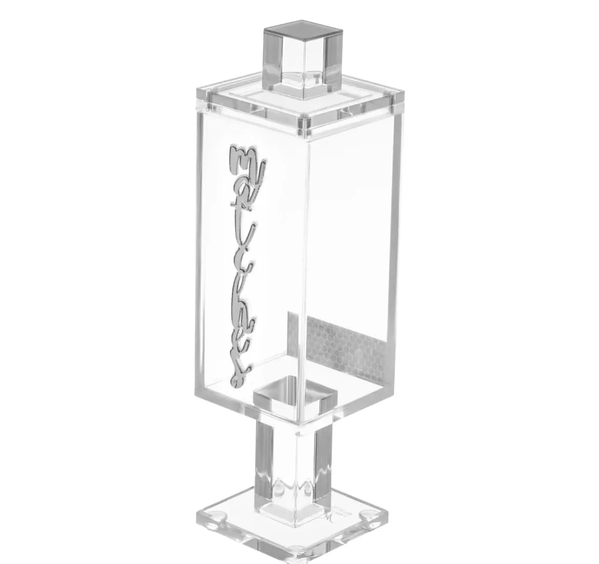 Lucite match holder - silver