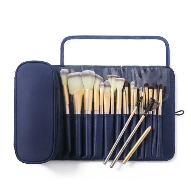 Makeup Bag Women's Cosmetic Brush Bag Travel Organizer Makeup Brushes Fold Tools Rolling Bags Waterproof Nylon Makeup Case
