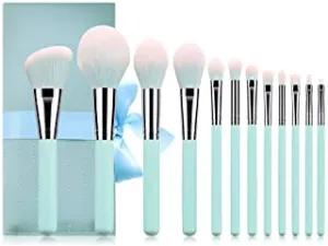 Makeup Brushes with Cosmetic Pouch,SUNSENT 12pcs Makeup Brushes Set,Professional Loose Powder Foundation Face Brush Eyeshadow Blush Brush