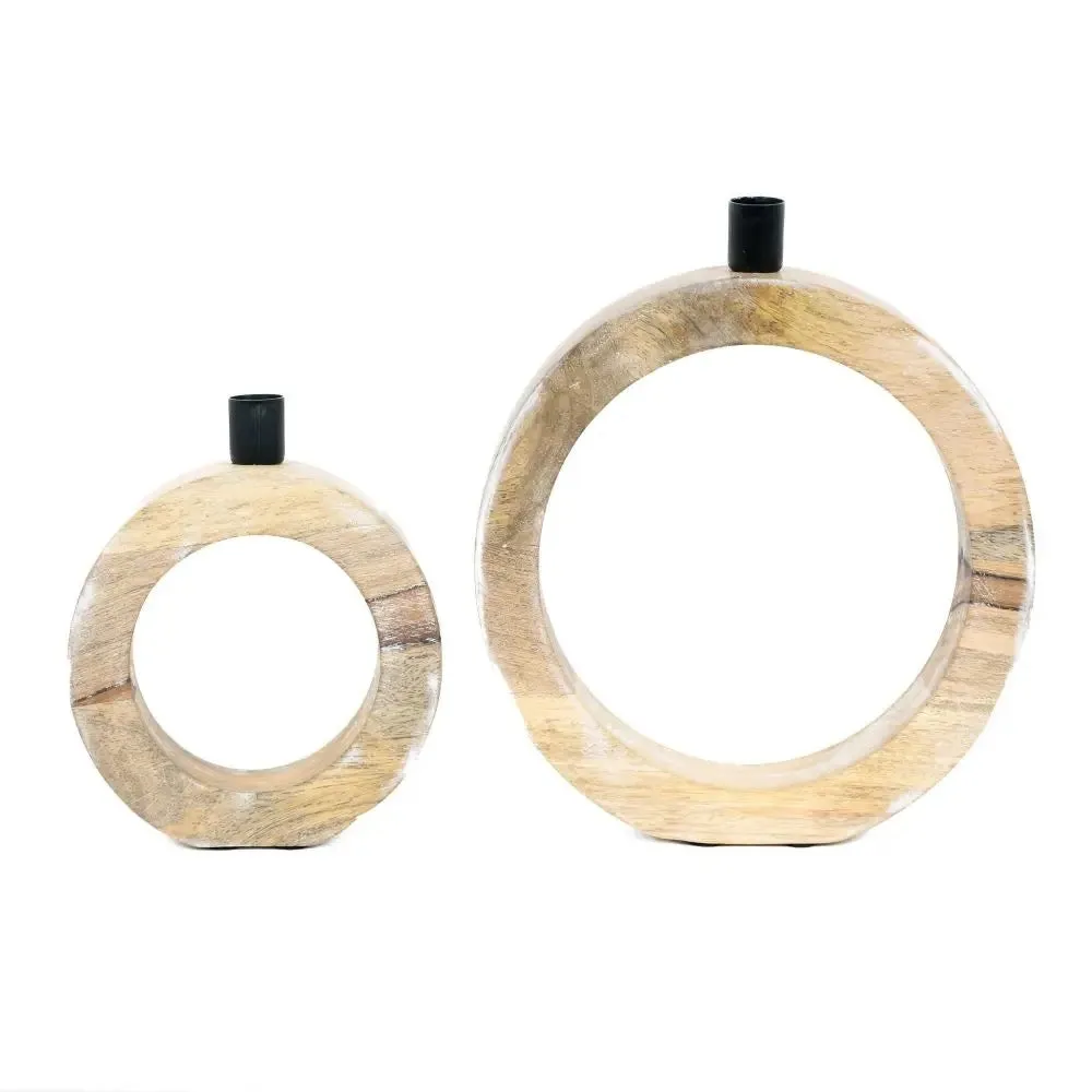 Mango Wood Candle Holders