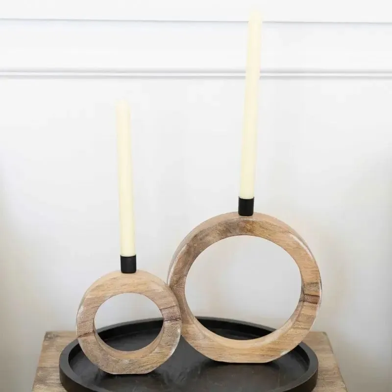 Mango Wood Candle Holders