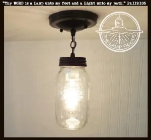 Mason Jar Ceiling LIGHT With Chain & NEW Quart
