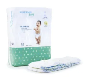 McKesson Baby Diaper, 41  lbs, SIZE 7, Disposable, McKesson BDSZ7, PK/20