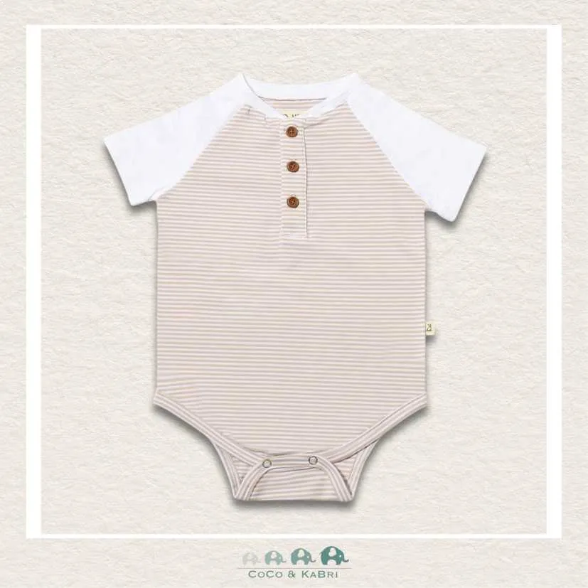 Me & Henry Beige/White Stripes League Raglan Diaper Shirt