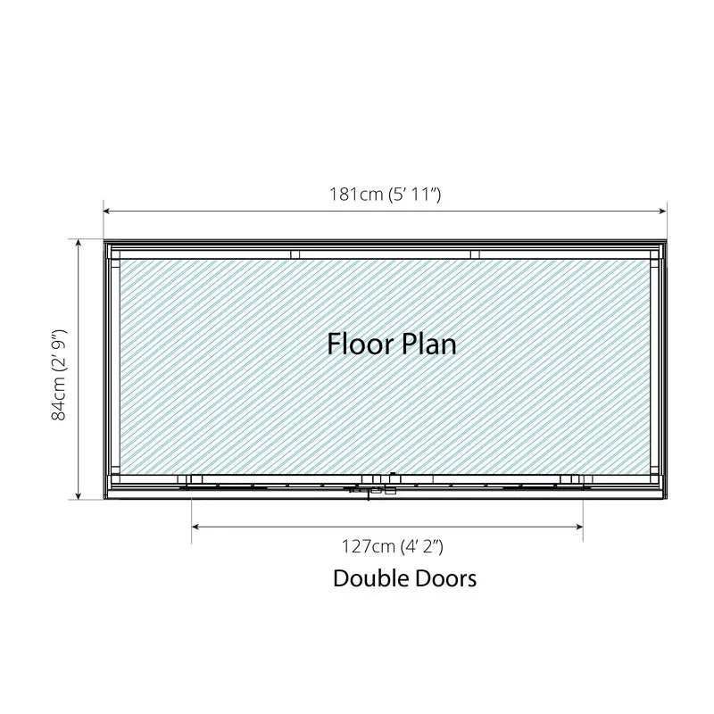 Mercia 5' 11" x 2' 9" Pent Shed - Budget Dip Treated Overlap