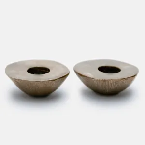 Meteor Candlestick Holder, Bronze - One Set of Two
