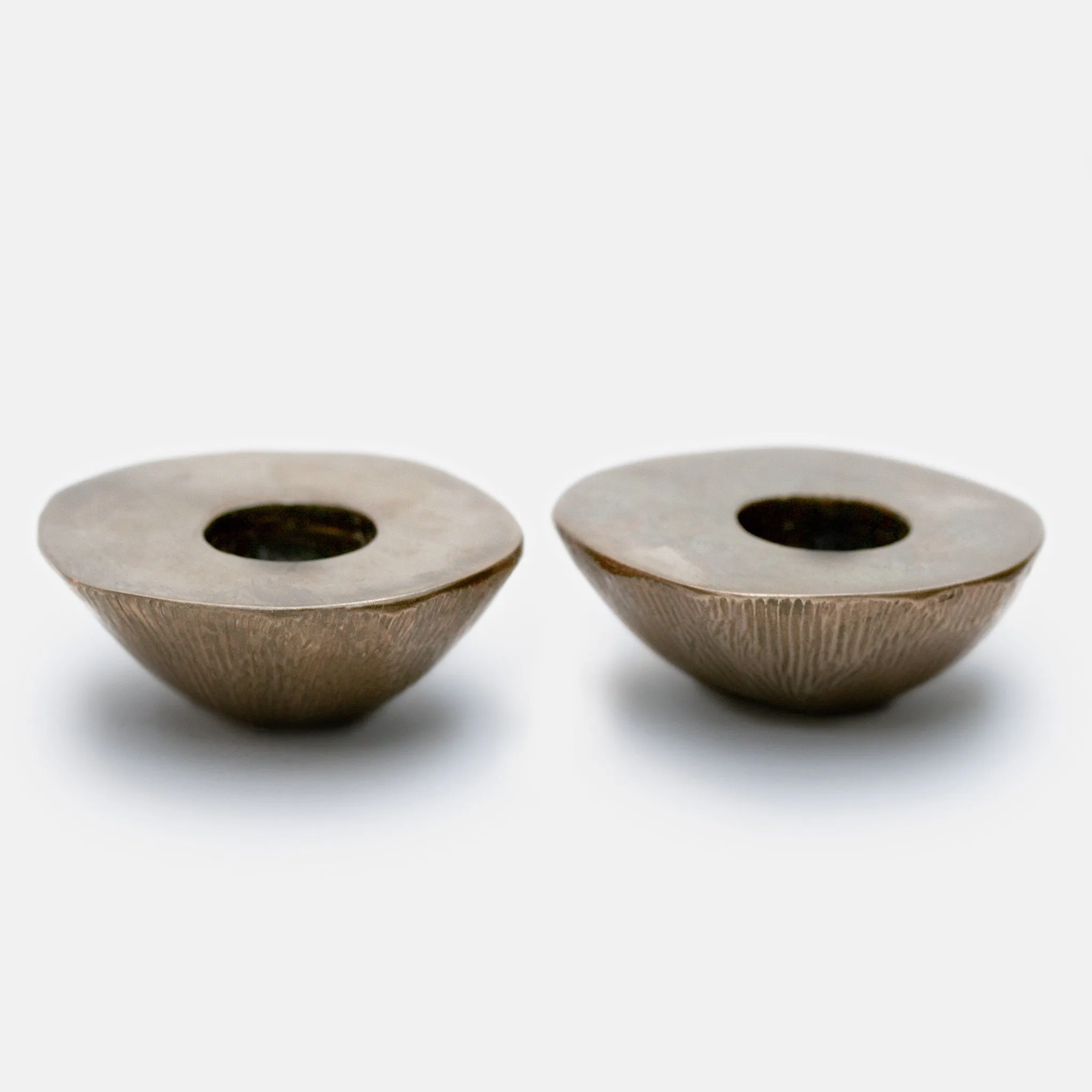 Meteor Candlestick Holder, Bronze - One Set of Two