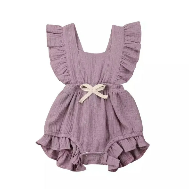 Mila Ruffle Romper Dusty Lavender