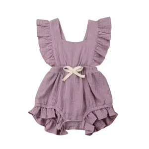 Mila Ruffle Romper Dusty Lavender