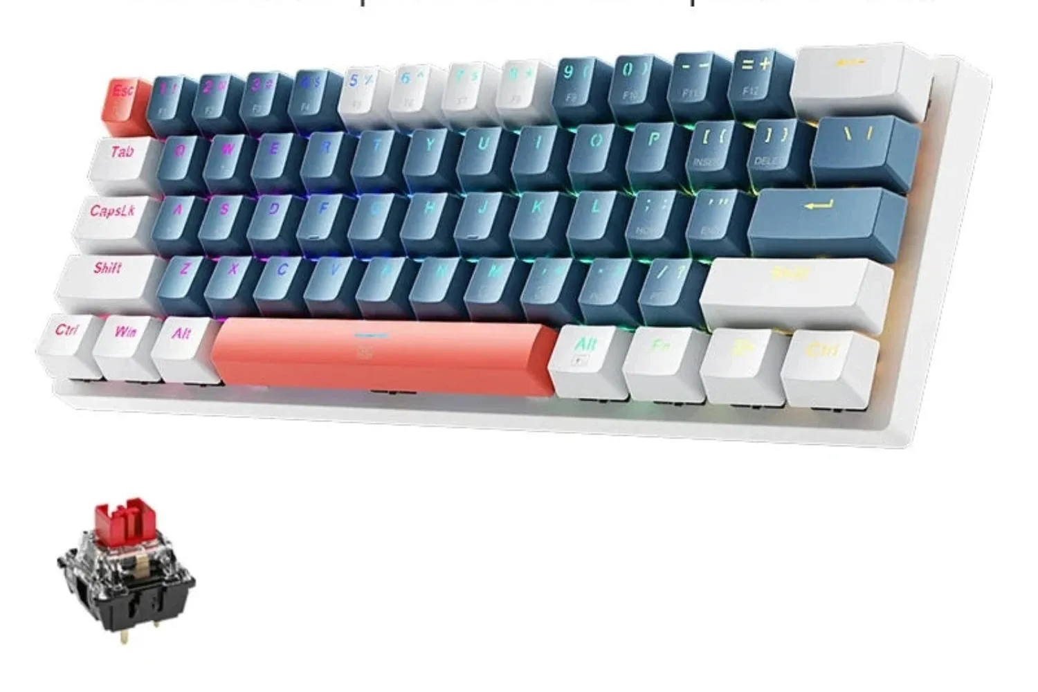 Mini Gaming Mechanical Keyboard 60% Form Hot-Swappable RGB Backlit