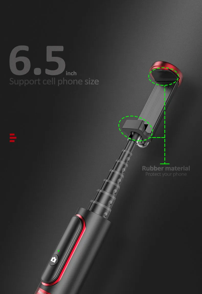 Mini Portable Wireless Selfie Stick Bluetooth Tripod Lightweight 15KG for Smart Phone IOS Version Pink