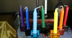 Mini Ritual / Altar / Chime Candles with Essential Oil Blends and Dried Herbs