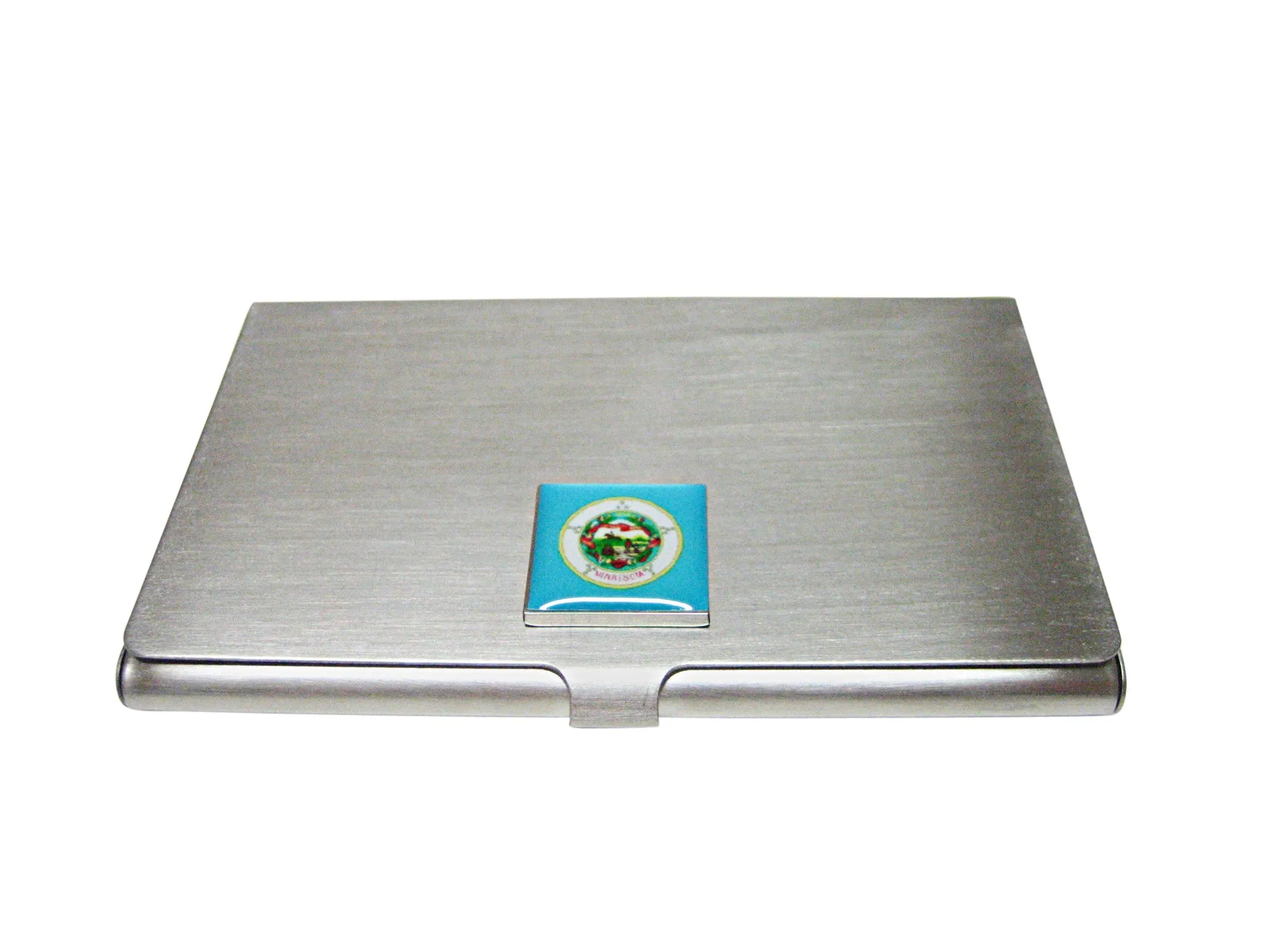 Minnesota State Flag Pendant Business Card Holder