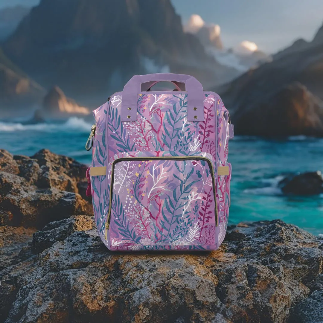 Multifunctional Diaper Backpack - Purple Seaweed