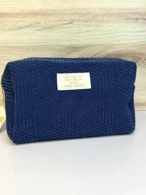 Navy Terry Cosmetic Bag by Simply Southern