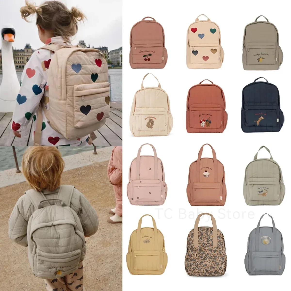 New KS Baby Backpack Parent-child Kids Schoolbag Kindergarten Bags Brand Traveling Cherry Children's Boys Girls Mom Storage