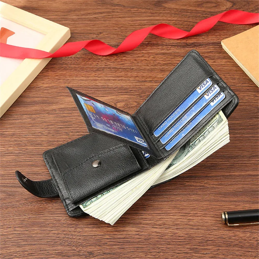 New Men Short Bifold PU Leather Male Hasp Wallet Credit ID Card Holder Men's Wallet Billfold Purse Clutch