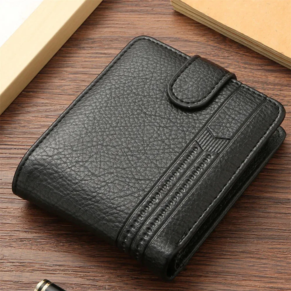 New Men Short Bifold PU Leather Male Hasp Wallet Credit ID Card Holder Men's Wallet Billfold Purse Clutch