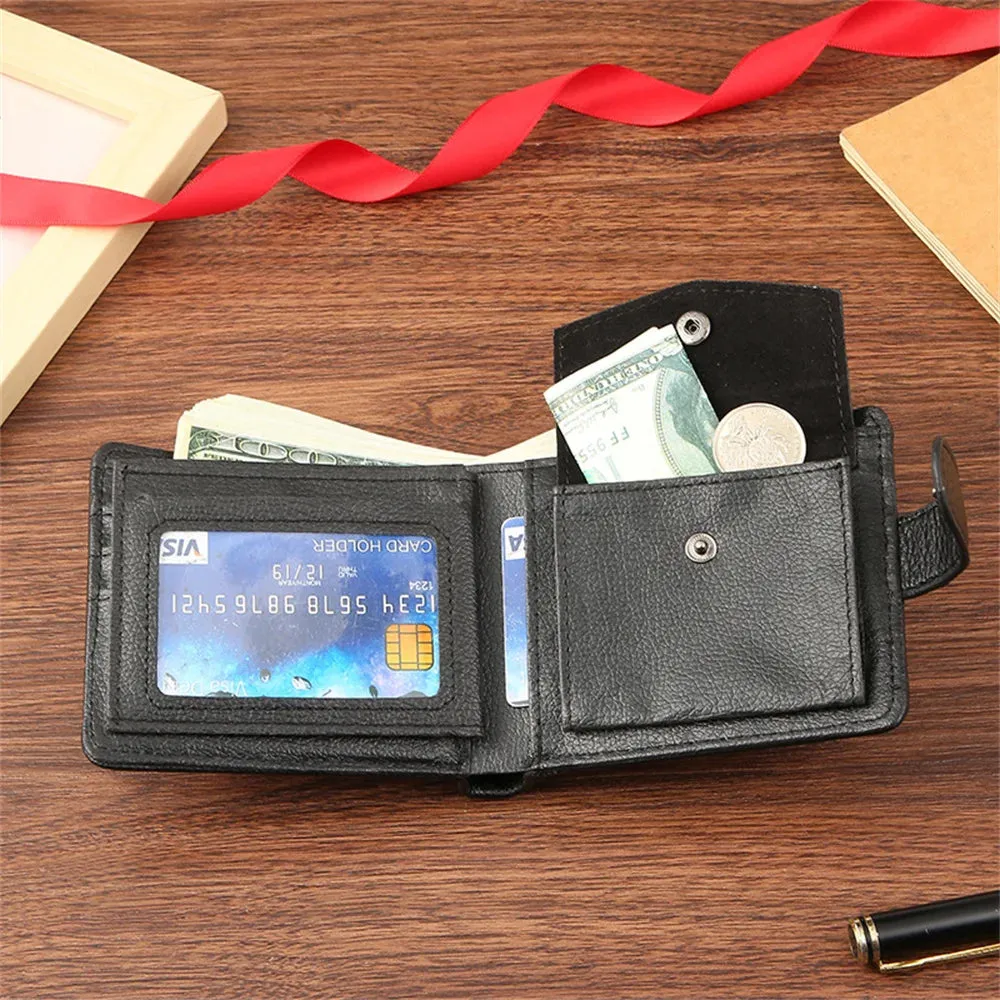 New Men Short Bifold PU Leather Male Hasp Wallet Credit ID Card Holder Men's Wallet Billfold Purse Clutch