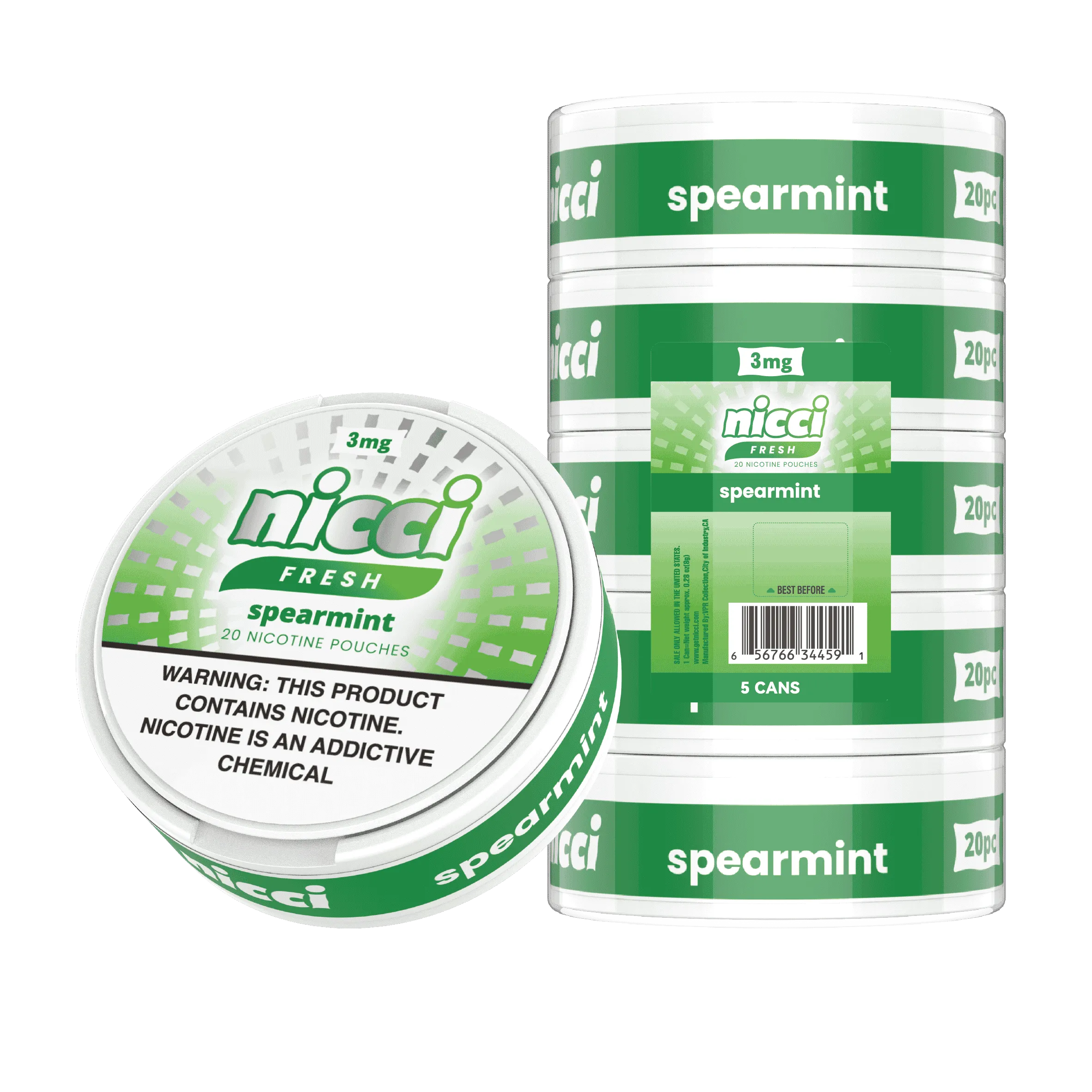 Nicci Fresh - Spearmint (5/pack)