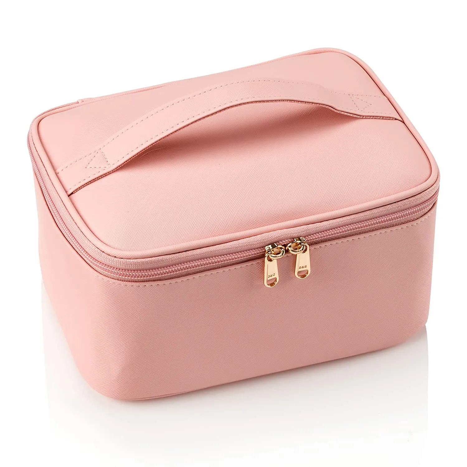 OCHEAL Pink Makeup Bag,Travel Makeup Organizer Bag, Large Capacity Cosmetic Bags For Women Large Travel Toiletry Bag Girls Traveling With Brush Slot And Divider