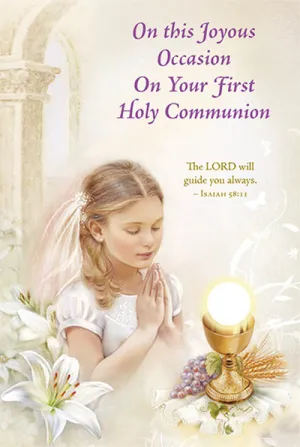 On this Joyous Occasion On your First Holy Communion Greeting Card -Girl