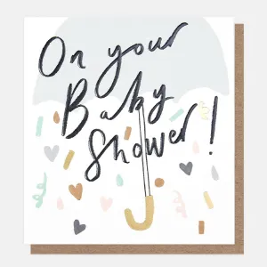 On Your Baby Shower Umbrella Confetti Card
