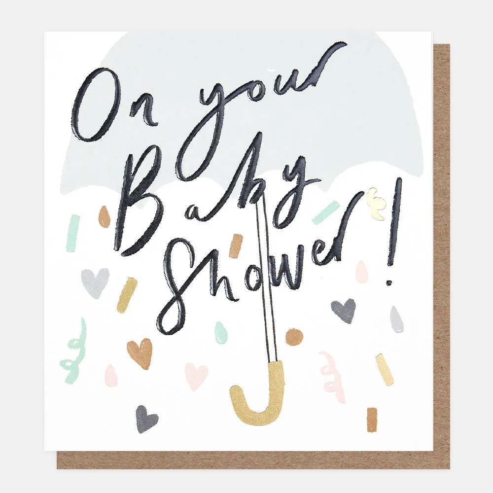 On Your Baby Shower Umbrella Confetti Card